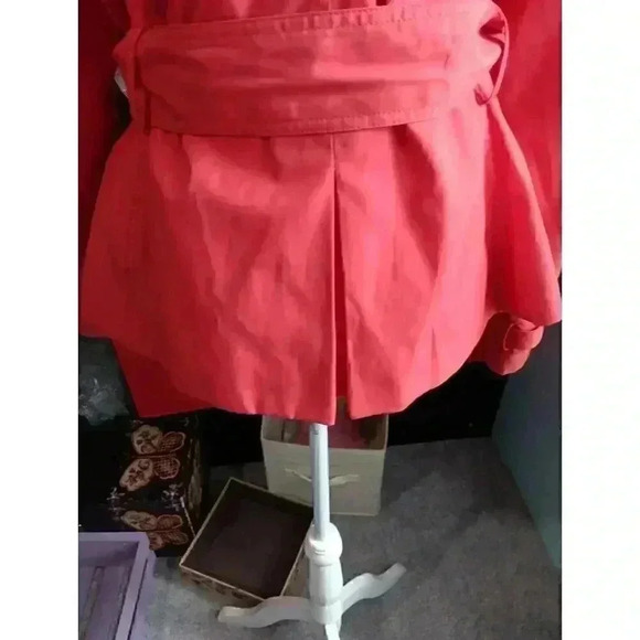 "BLACK‎ RIVET" Ladies Belted Trench Coat Sz XLCoral Color EUC - Picture 3 of 14